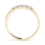 Shared Prong Half Eternity Ring in Gold & Platinum