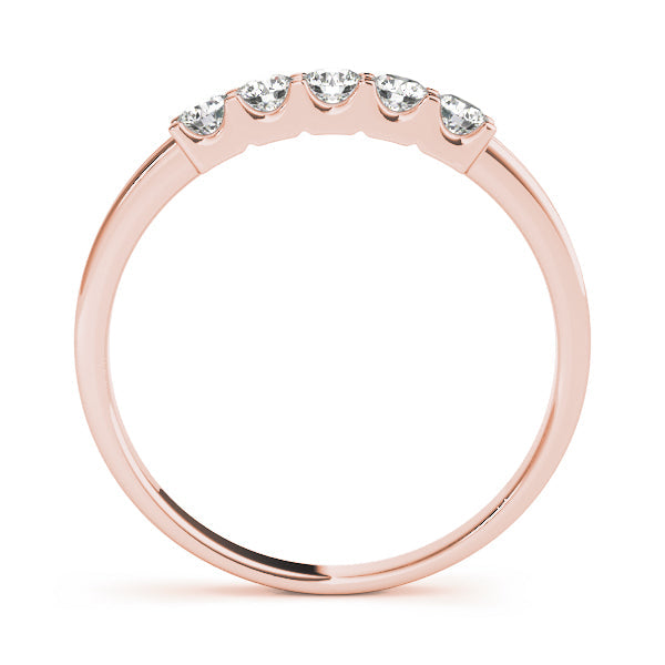 Shared Prong Half Eternity Ring in Gold & Platinum