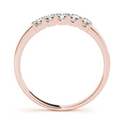 Shared Prong Half Eternity Ring in Gold & Platinum
