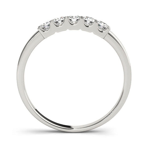 Shared Prong Half Eternity Ring in Gold & Platinum