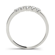 Shared Prong Half Eternity Ring in Gold & Platinum
