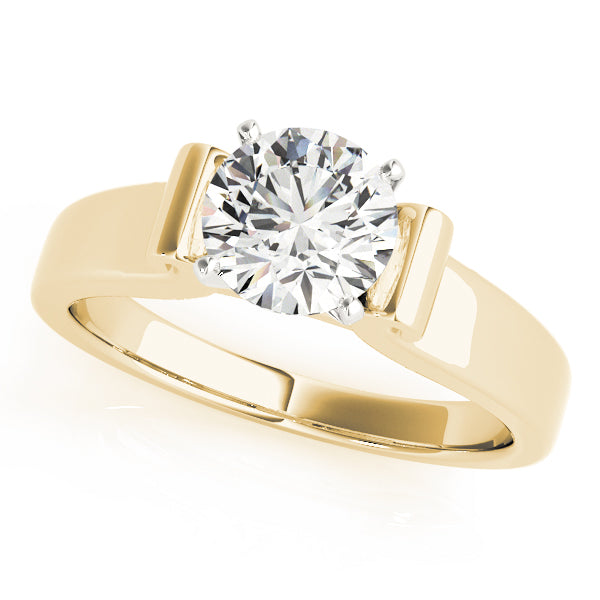 Romantic Solitaires Round Diamond Engagement Ring in 10K/14K gold and platinum with certified lab-grown or natural diamonds