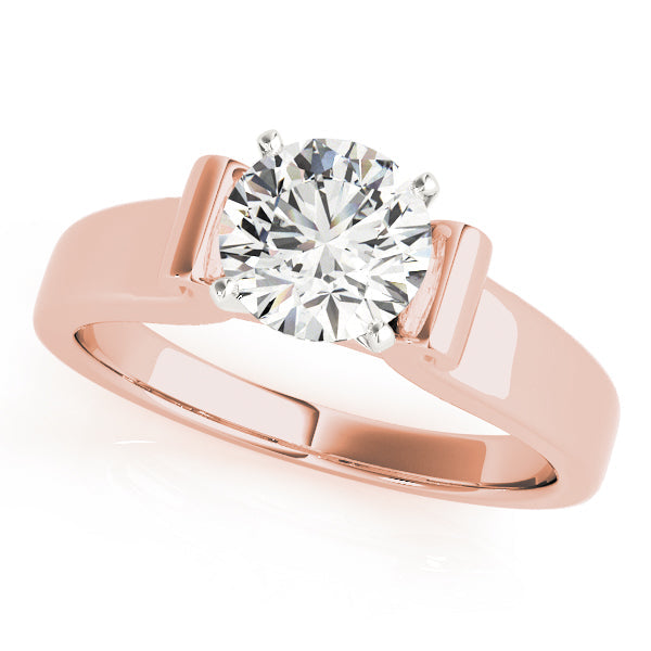 Romantic Solitaires Round Diamond Engagement Ring in 10K/14K gold and platinum with certified lab-grown or natural diamonds