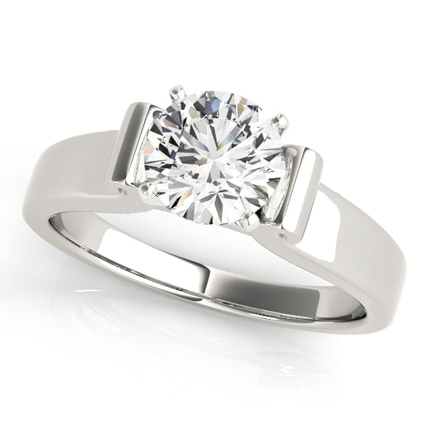 Romantic Solitaires Round Diamond Engagement Ring in 10K/14K gold and platinum with certified lab-grown or natural diamonds
