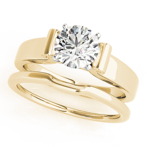 Romantic Solitaires Round Diamond Engagement Ring in 10K/14K gold and platinum with certified lab-grown or natural diamonds