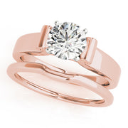 Romantic Solitaires Round Diamond Engagement Ring in 10K/14K gold and platinum with certified lab-grown or natural diamonds
