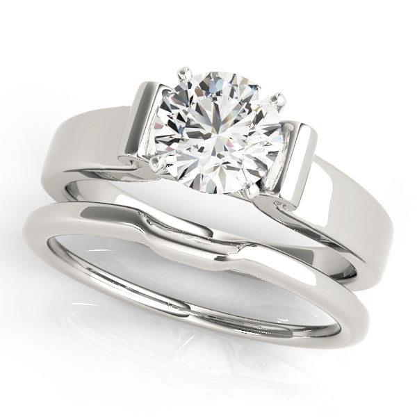 Romantic Solitaires Round Diamond Engagement Ring in 10K/14K gold and platinum with certified lab-grown or natural diamonds