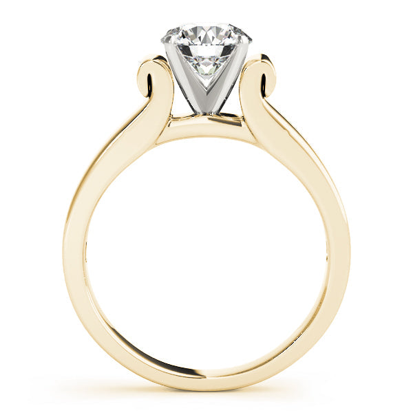 Romantic Solitaires Round Diamond Engagement Ring in 10K/14K gold and platinum with certified lab-grown or natural diamonds