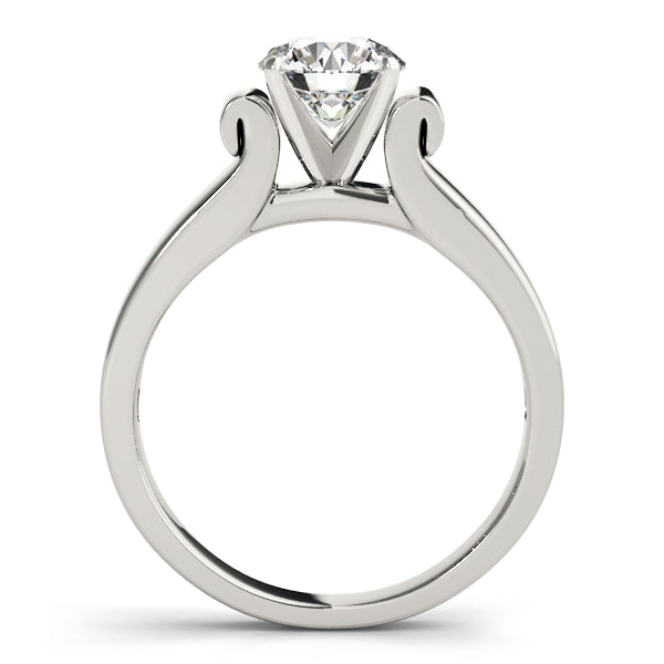 Romantic Solitaires Round Diamond Engagement Ring in 10K/14K gold and platinum with certified lab-grown or natural diamonds