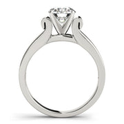 Romantic Solitaires Round Diamond Engagement Ring in 10K/14K gold and platinum with certified lab-grown or natural diamonds