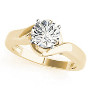 Statement Solitaires Round Diamond Engagement Ring in 10K/14K gold and platinum with certified lab-grown or natural diamonds