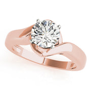 Statement Solitaires Round Diamond Engagement Ring in 10K/14K gold and platinum with certified lab-grown or natural diamonds