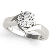 Statement Solitaires Round Diamond Engagement Ring in 10K/14K gold and platinum with certified lab-grown or natural diamonds