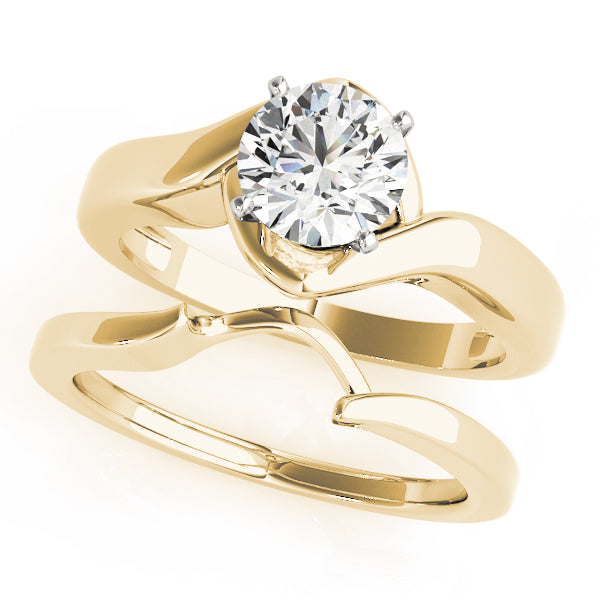 Statement Solitaires Round Diamond Engagement Ring in 10K/14K gold and platinum with certified lab-grown or natural diamonds