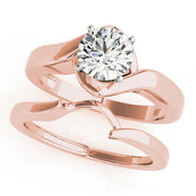 Statement Solitaires Round Diamond Engagement Ring in 10K/14K gold and platinum with certified lab-grown or natural diamonds