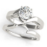 Statement Solitaires Round Diamond Engagement Ring in 10K/14K gold and platinum with certified lab-grown or natural diamonds