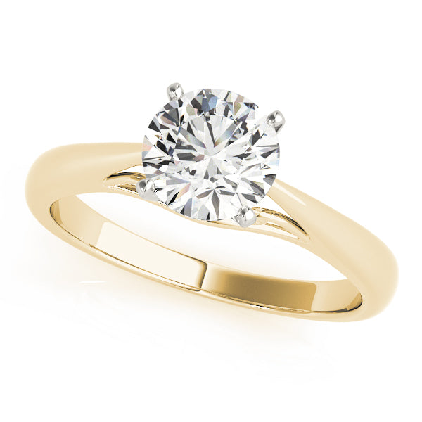 Lustrous Solitaires Any Shape Round Diamond Engagement Ring in 10K/14K gold and platinum with certified lab-grown or natural diamonds