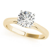 Lustrous Solitaires Any Shape Round Diamond Engagement Ring in 10K/14K gold and platinum with certified lab-grown or natural diamonds