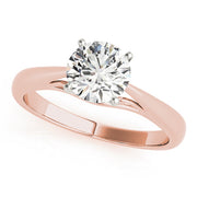 Lustrous Solitaires Any Shape Round Diamond Engagement Ring in 10K/14K gold and platinum with certified lab-grown or natural diamonds