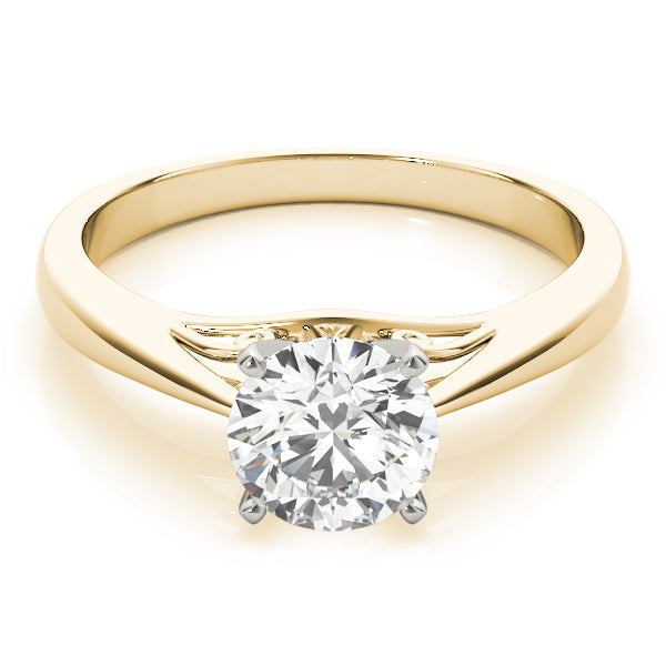 Lustrous Solitaires Any Shape Round Diamond Engagement Ring in 10K/14K gold and platinum with certified lab-grown or natural diamonds
