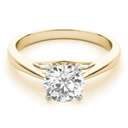 Lustrous Solitaires Any Shape Round Diamond Engagement Ring in 10K/14K gold and platinum with certified lab-grown or natural diamonds