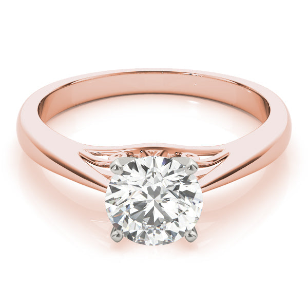 Lustrous Solitaires Any Shape Round Diamond Engagement Ring in 10K/14K gold and platinum with certified lab-grown or natural diamonds