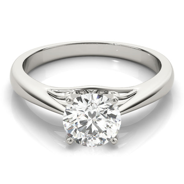 Lustrous Solitaires Any Shape Round Diamond Engagement Ring in 10K/14K gold and platinum with certified lab-grown or natural diamonds