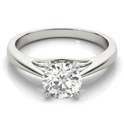 Lustrous Solitaires Any Shape Round Diamond Engagement Ring in 10K/14K gold and platinum with certified lab-grown or natural diamonds