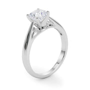 Lustrous Solitaires Any Shape Round Diamond Engagement Ring in 10K/14K gold and platinum with certified lab-grown or natural diamonds