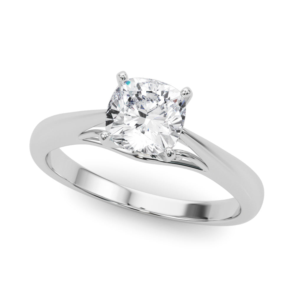 Lustrous Solitaires Any Shape Round Diamond Engagement Ring in 10K/14K gold and platinum with certified lab-grown or natural diamonds