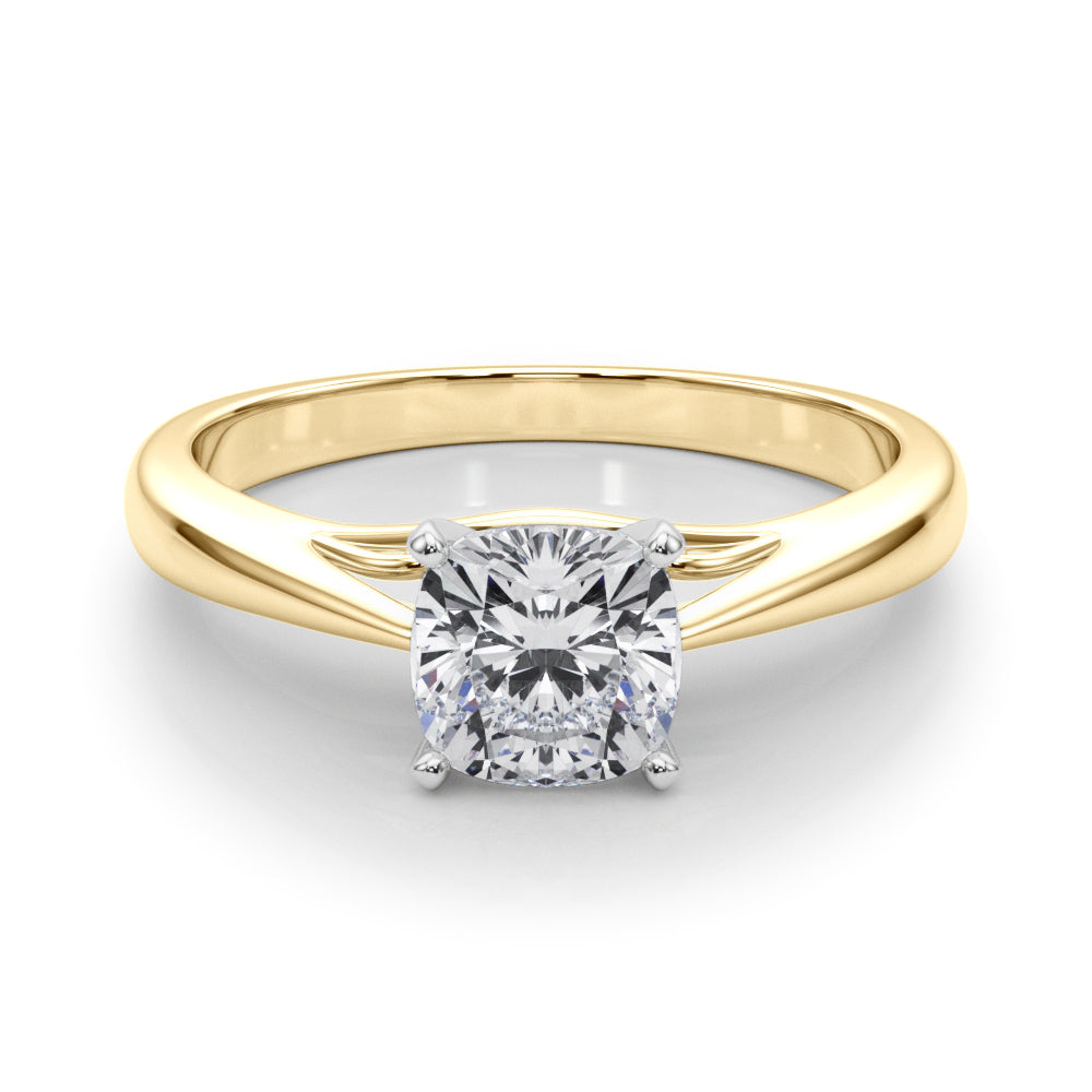 Lustrous Solitaires Any Shape Round Diamond Engagement Ring in 10K/14K gold and platinum with certified lab-grown or natural diamonds
