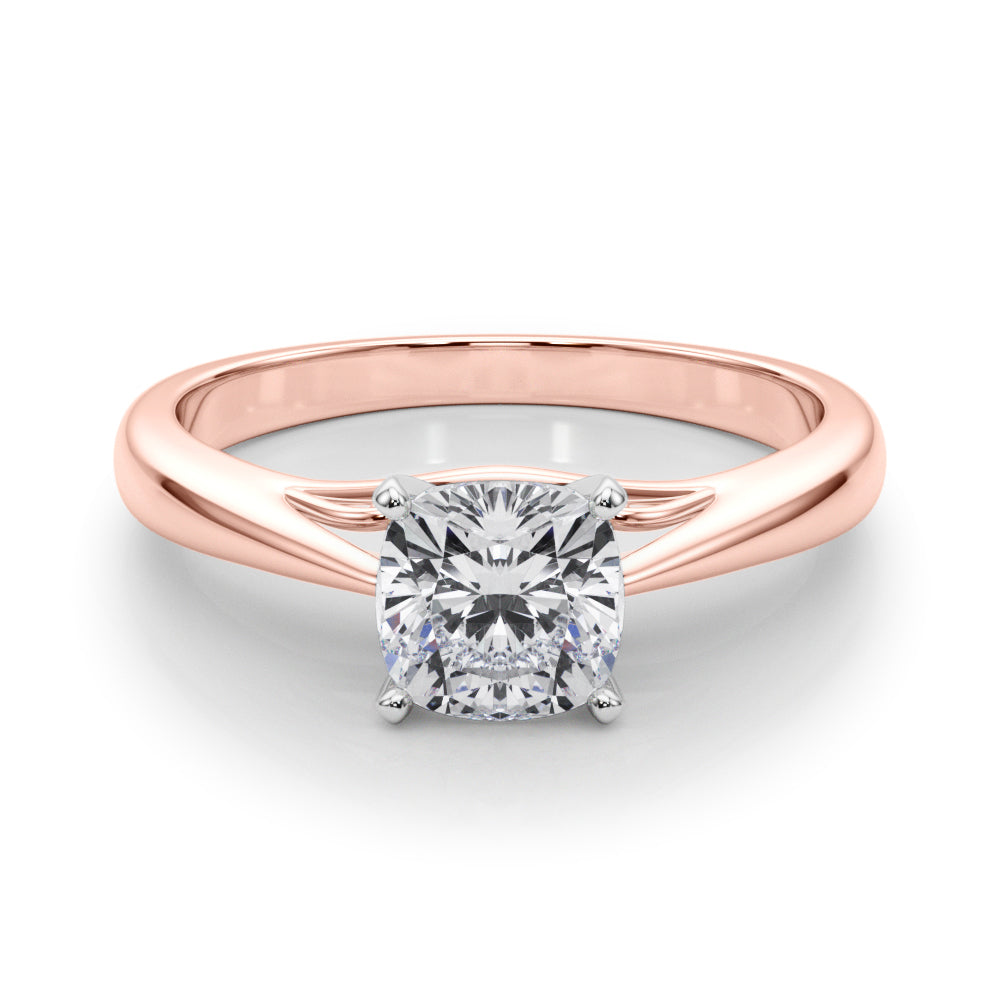 Lustrous Solitaires Any Shape Round Diamond Engagement Ring in 10K/14K gold and platinum with certified lab-grown or natural diamonds