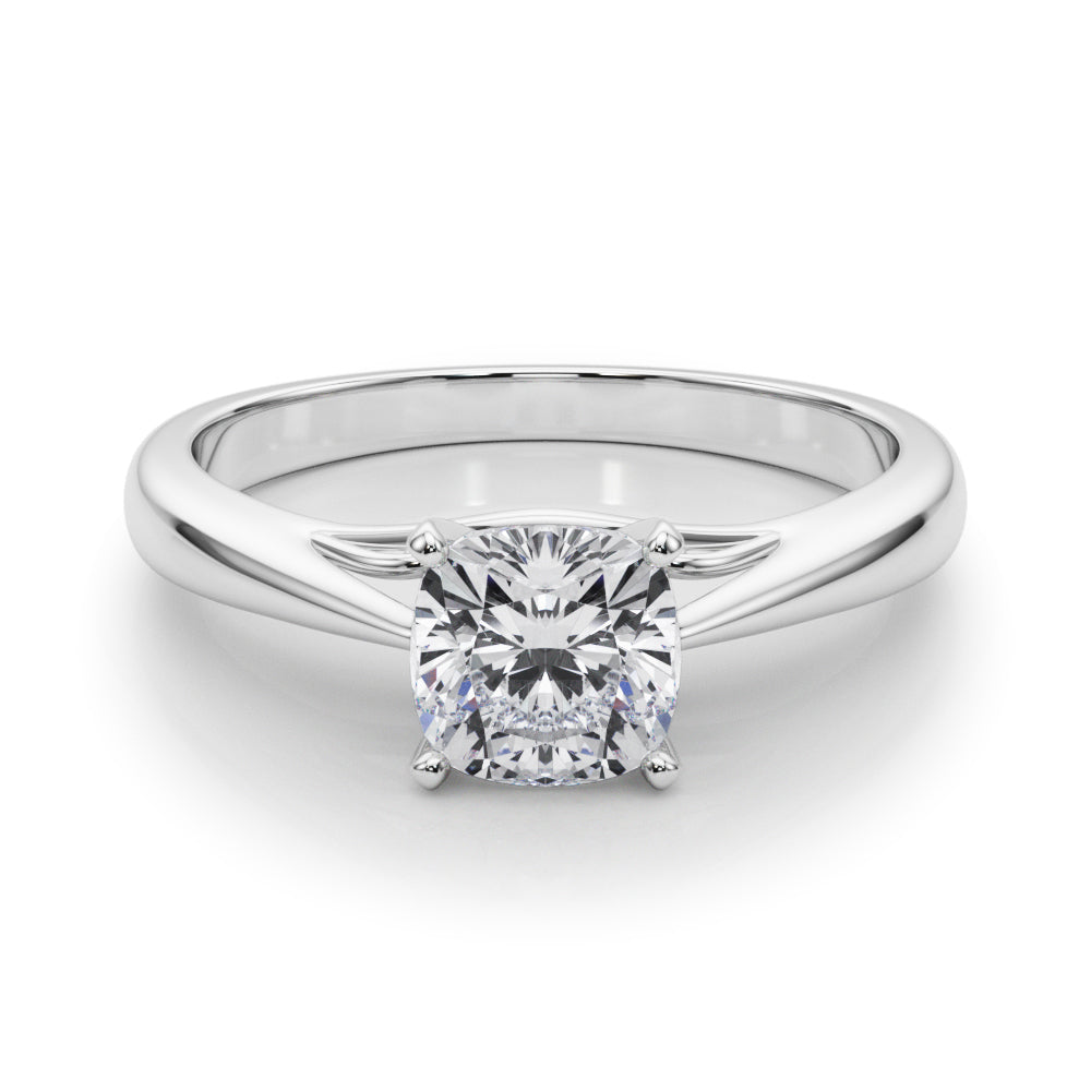 Lustrous Solitaires Any Shape Round Diamond Engagement Ring in 10K/14K gold and platinum with certified lab-grown or natural diamonds
