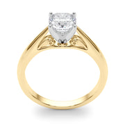 Lustrous Solitaires Any Shape Round Diamond Engagement Ring in 10K/14K gold and platinum with certified lab-grown or natural diamonds