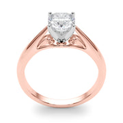 Lustrous Solitaires Any Shape Round Diamond Engagement Ring in 10K/14K gold and platinum with certified lab-grown or natural diamonds