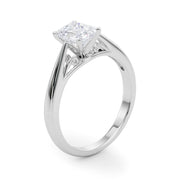 Lustrous Solitaires Any Shape Round Diamond Engagement Ring in 10K/14K gold and platinum with certified lab-grown or natural diamonds
