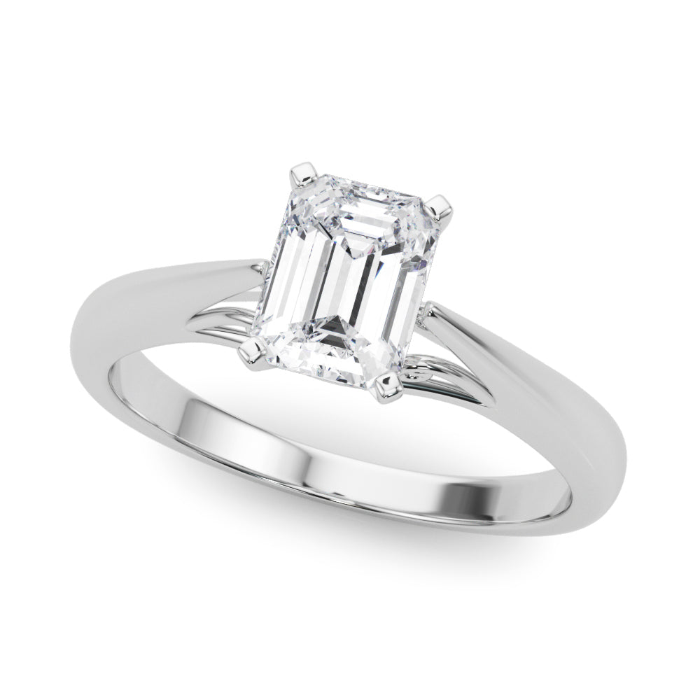 Lustrous Solitaires Any Shape Round Diamond Engagement Ring in 10K/14K gold and platinum with certified lab-grown or natural diamonds