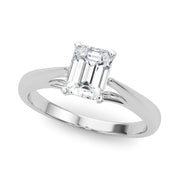 Lustrous Solitaires Any Shape Round Diamond Engagement Ring in 10K/14K gold and platinum with certified lab-grown or natural diamonds