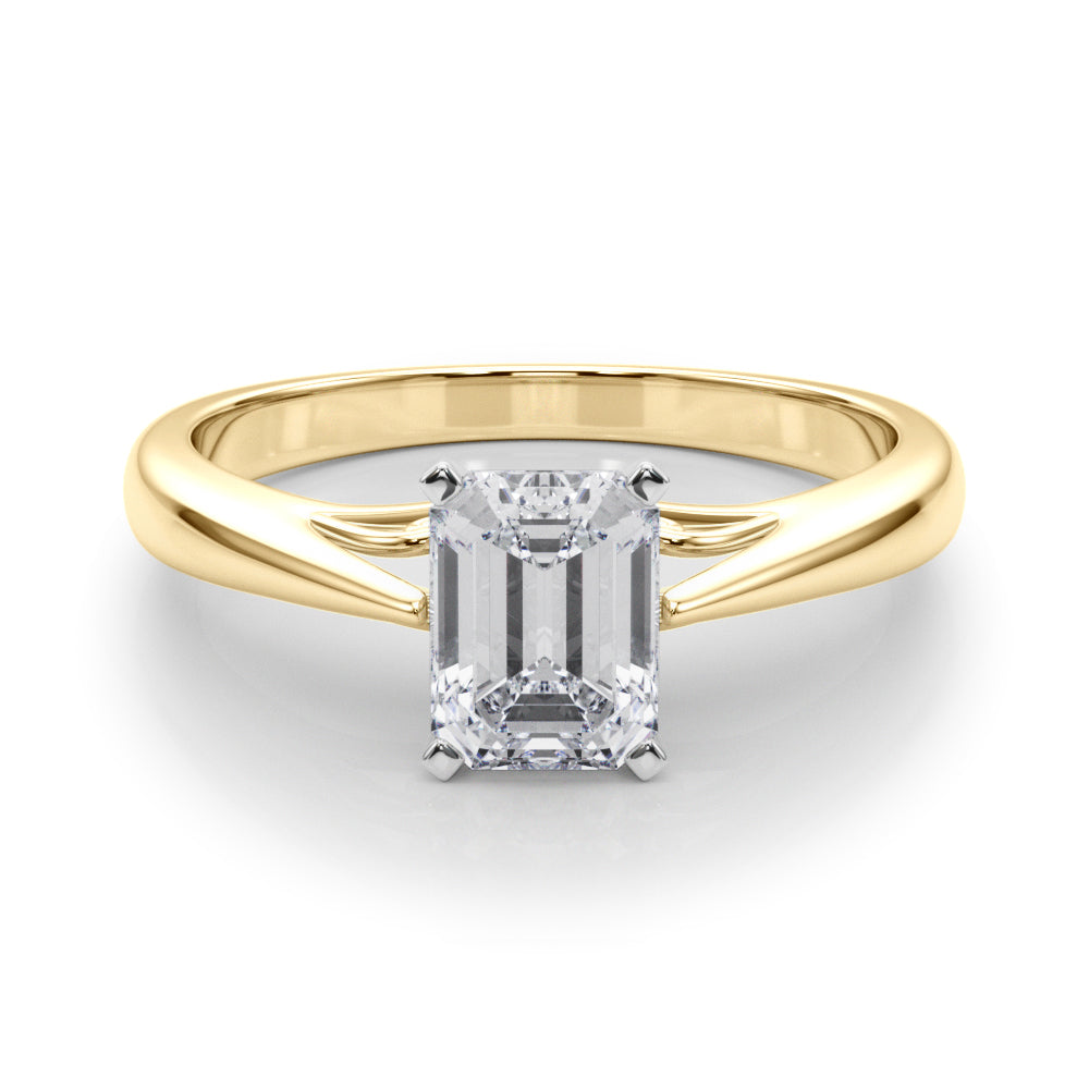 Lustrous Solitaires Any Shape Round Diamond Engagement Ring in 10K/14K gold and platinum with certified lab-grown or natural diamonds