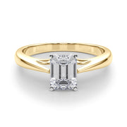 Lustrous Solitaires Any Shape Round Diamond Engagement Ring in 10K/14K gold and platinum with certified lab-grown or natural diamonds