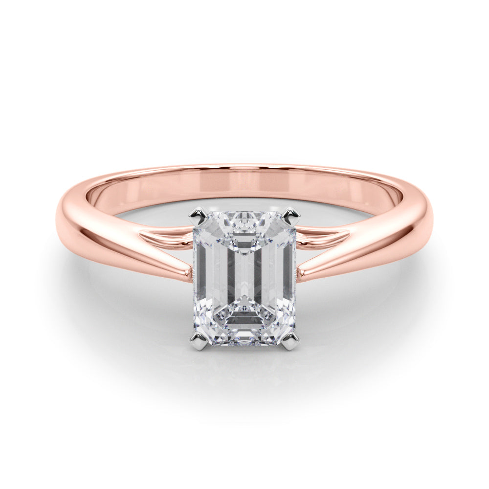 Lustrous Solitaires Any Shape Round Diamond Engagement Ring in 10K/14K gold and platinum with certified lab-grown or natural diamonds