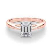 Lustrous Solitaires Any Shape Round Diamond Engagement Ring in 10K/14K gold and platinum with certified lab-grown or natural diamonds