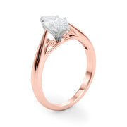 Lustrous Solitaires Any Shape Round Diamond Engagement Ring in 10K/14K gold and platinum with certified lab-grown or natural diamonds