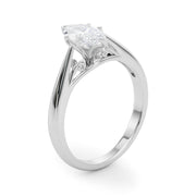 Lustrous Solitaires Any Shape Round Diamond Engagement Ring in 10K/14K gold and platinum with certified lab-grown or natural diamonds