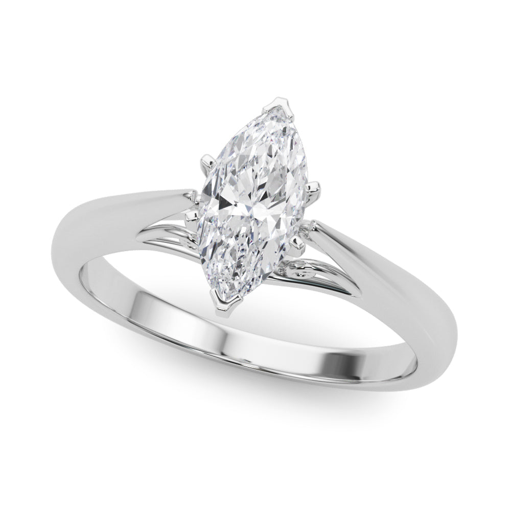Lustrous Solitaires Any Shape Round Diamond Engagement Ring in 10K/14K gold and platinum with certified lab-grown or natural diamonds