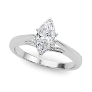Lustrous Solitaires Any Shape Round Diamond Engagement Ring in 10K/14K gold and platinum with certified lab-grown or natural diamonds
