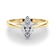 Lustrous Solitaires Any Shape Round Diamond Engagement Ring in 10K/14K gold and platinum with certified lab-grown or natural diamonds
