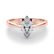 Lustrous Solitaires Any Shape Round Diamond Engagement Ring in 10K/14K gold and platinum with certified lab-grown or natural diamonds