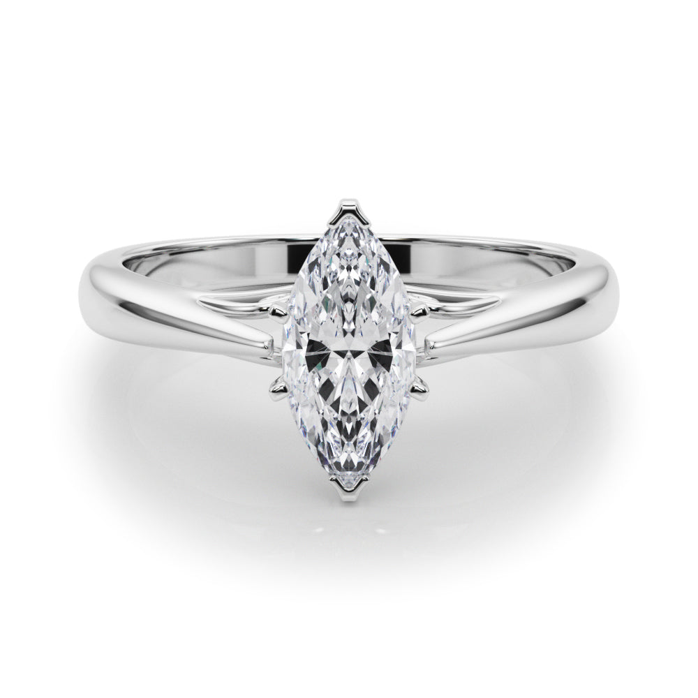Lustrous Solitaires Any Shape Round Diamond Engagement Ring in 10K/14K gold and platinum with certified lab-grown or natural diamonds