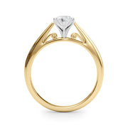 Lustrous Solitaires Any Shape Round Diamond Engagement Ring in 10K/14K gold and platinum with certified lab-grown or natural diamonds